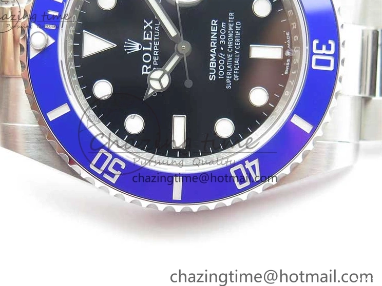 LB Dial EWF SS Bracelet Black A3235 Submariner on 41mm 126619 Ceramic Blue 0421